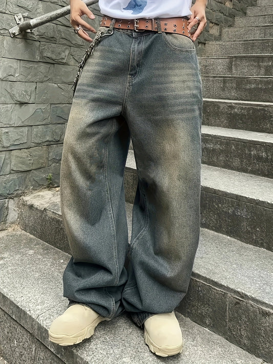 Calça Jeans Baggy Desbotada