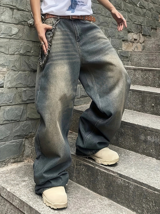 Calça Jeans Baggy Desbotada